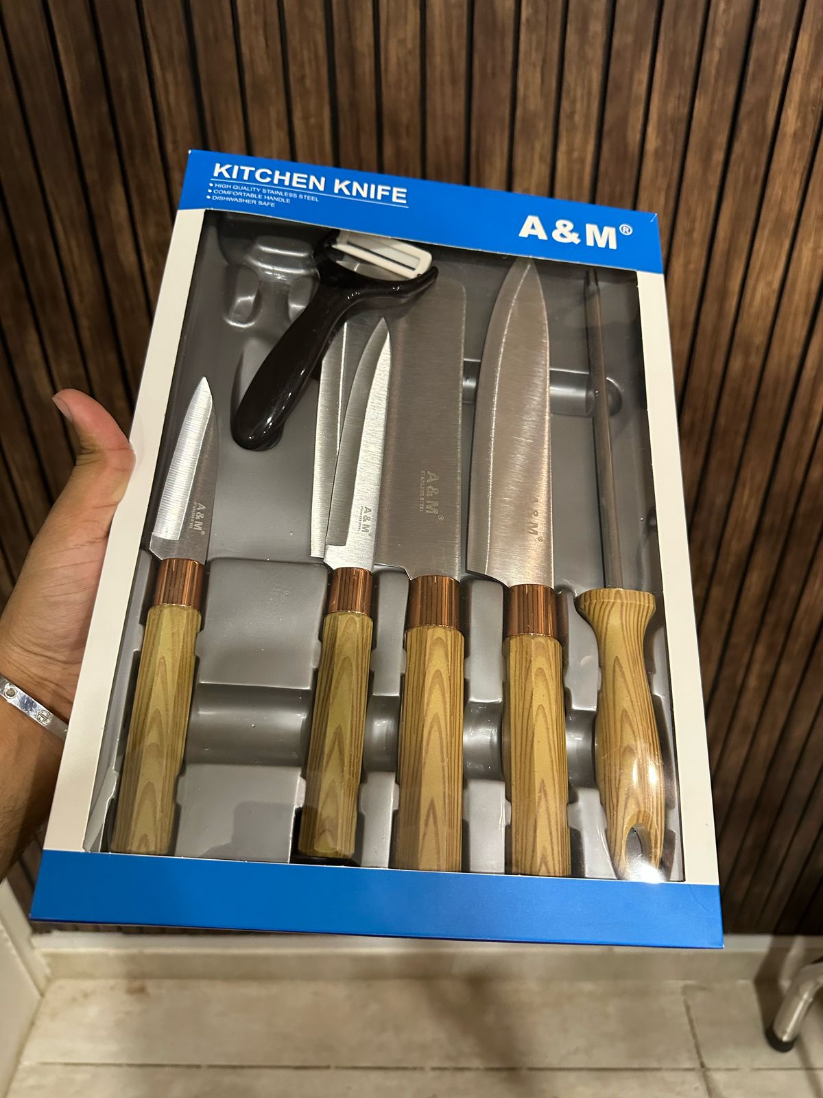 6-Piece Premium Kitchen Knife Set with Free Peeler – Chef Quality