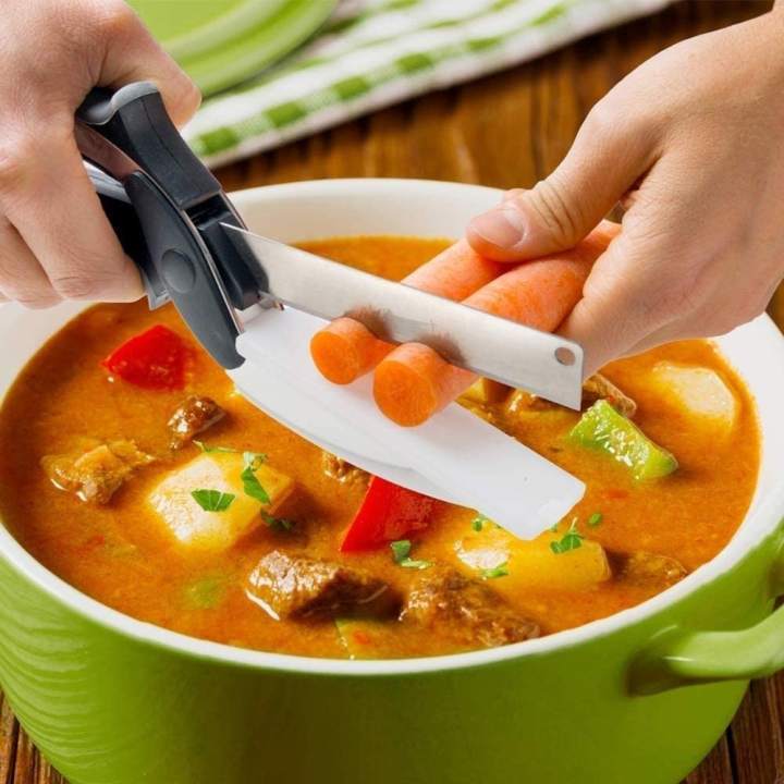 Stainless Steel 2-in-1 Clever Cutter Kitchen Scissors & Chopper