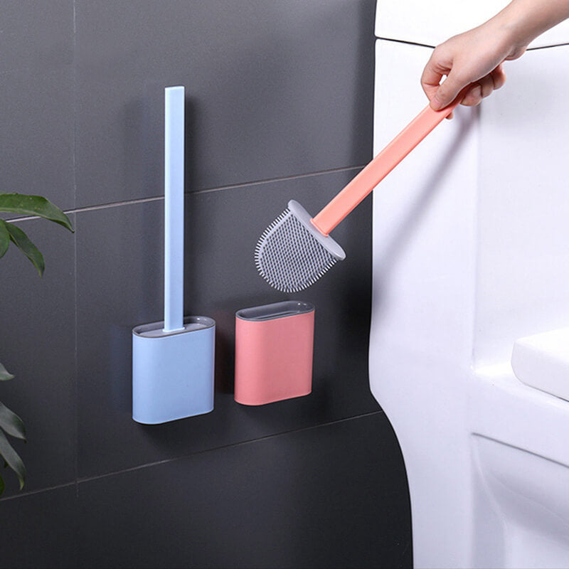 Toilet Brush Cleaner WC Cleaner Flexible Toilet Brush With Quick Drying Holder