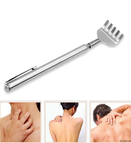 Stainless Steel Anti Khujli Stick Back Massager For Body - 1pc