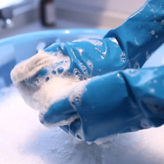 Waterproof Reusable Rubber Gloves for Dish Washing - 1Pair