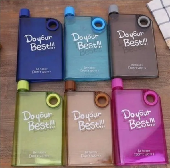 Stylish NoteBook Water Bottle Ultra Slim For School/University/Outdoor Sports- 350ML