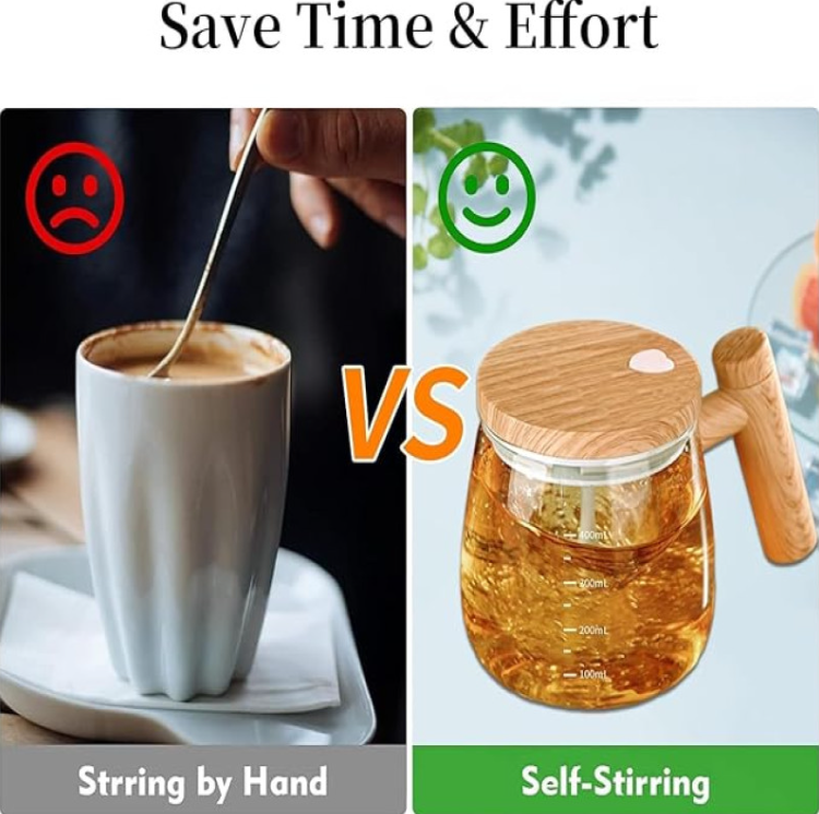 Rechargeable Self-Stirring Coffee Mug Electric Mixing Cup 400ml