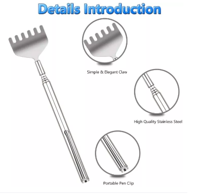Stainless Steel Anti Khujli Stick Back Massager For Body - 1pc