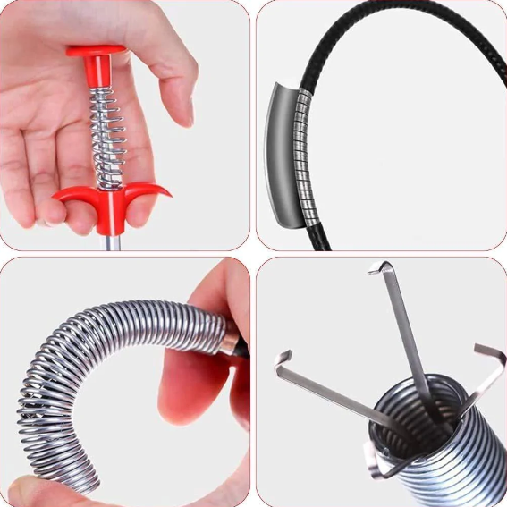 85cm Stainless Steel Bendable Drain Clog Remover with 4 Claws