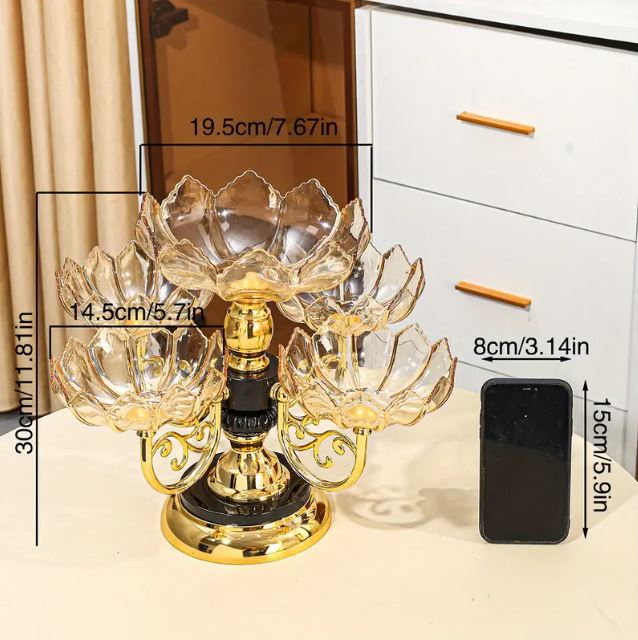 360 Degree Rotating Fruit Plates Creative Living Room Party Tray Stand