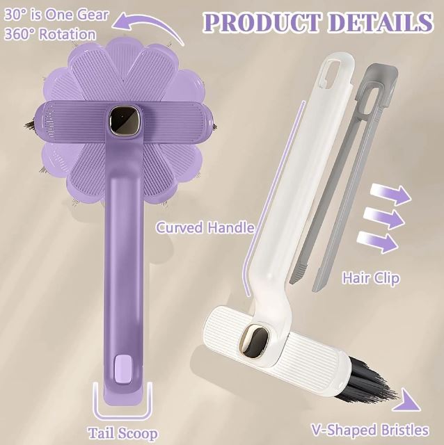 360° Rotating Hard Bristle Crevice Cleaning Brush