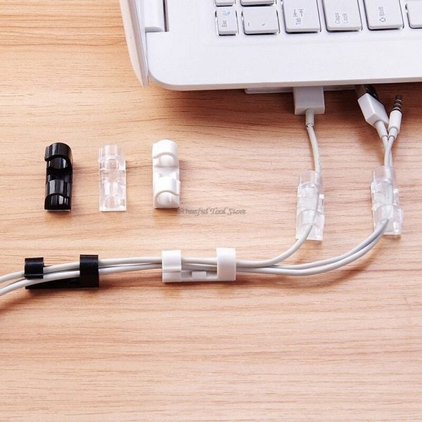 20 Pcs Transparent Self-Adhesive Cable Clips Organizer