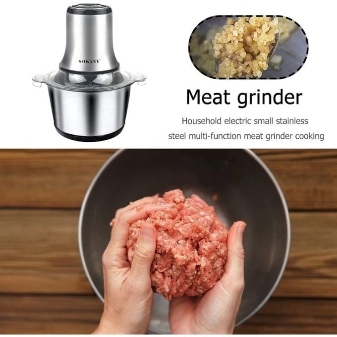3L Electric Stainless Steel Meat Grinder & Food Chopper | Powerful Kitchen Meat & Vegetable Processor