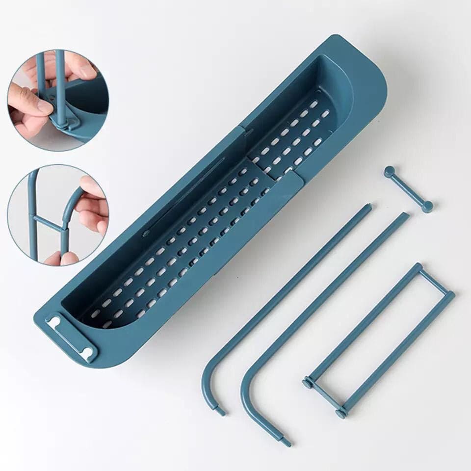 Adjustable Kitchen Sink Drain Basket Rack