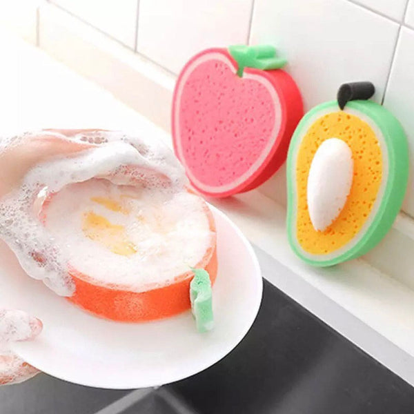 Cute Fruit Shaped Kitchen Cleaning Sponge