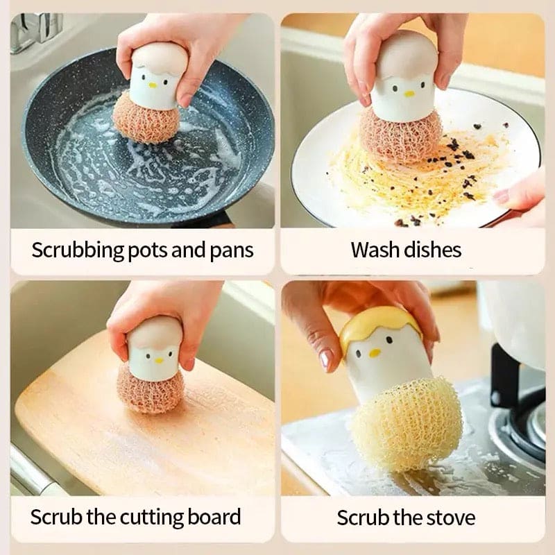 Cute Eggshell Kitchen Dish Cleaning Brush