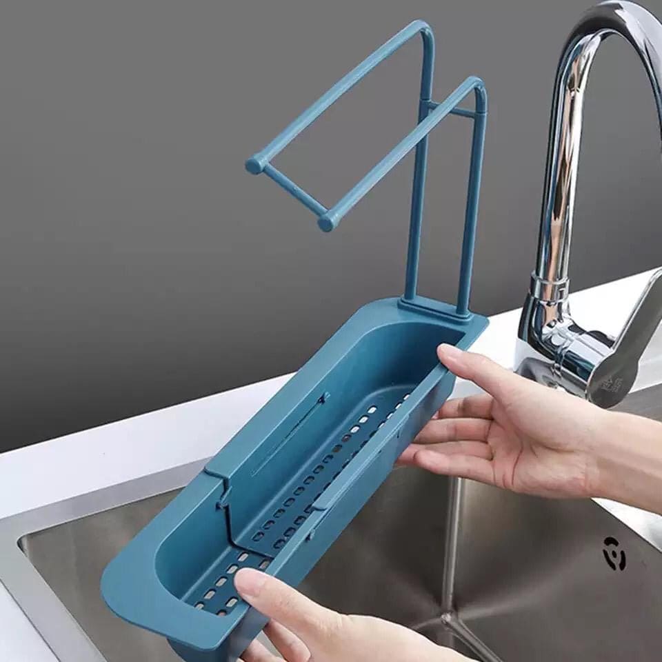 Adjustable Kitchen Sink Drain Basket Rack