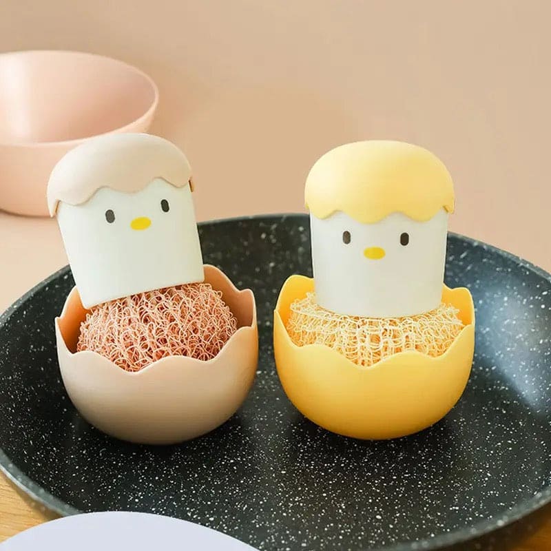Cute Eggshell Kitchen Dish Cleaning Brush