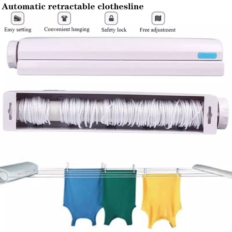 Heavy Duty Retractable Clothes Drying Rack – Wall Mounted Clothesline