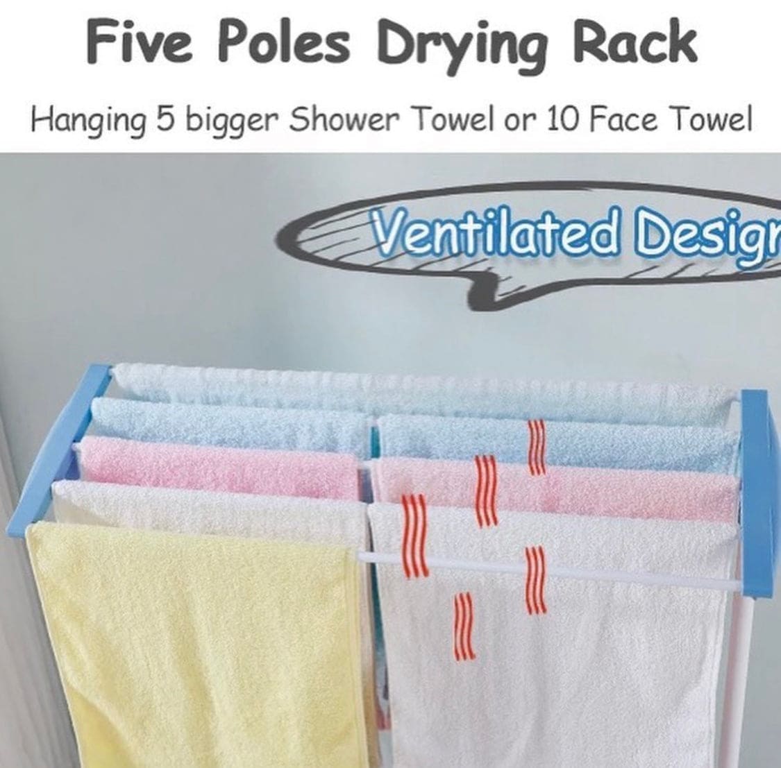 Folding Stainless Steel Towel Rack – Multifunctional Floor Stand