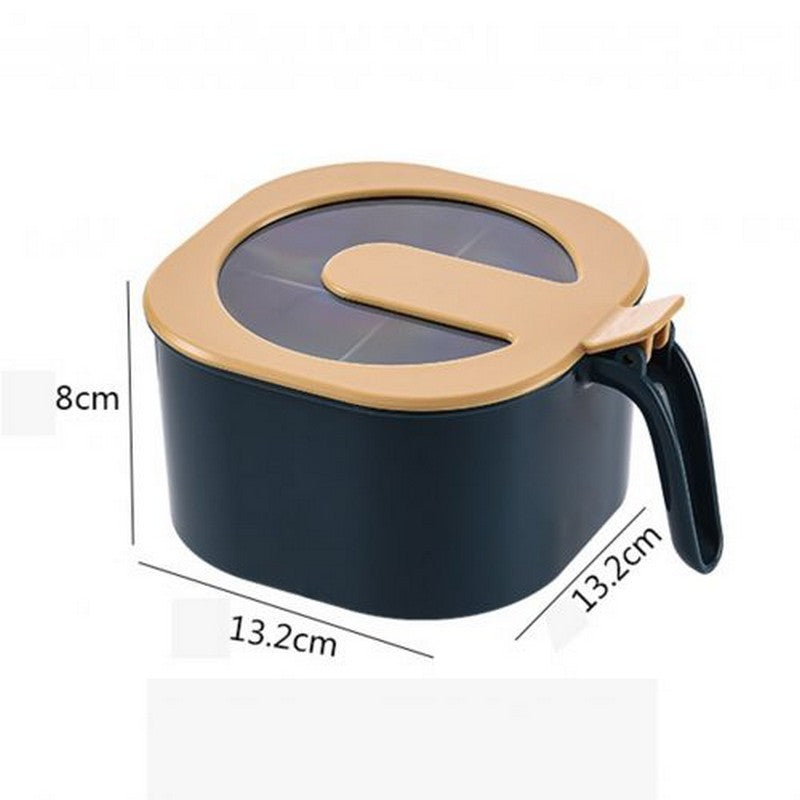 4-in-1 Plastic Masala Box with Spoons & Compartments