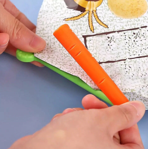 Kitchen Tools 5Pcs Carrot Clip Plastic Bag Snack Bag Sealing Clips
