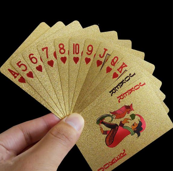 Golden Playing Cards Deck for Parties & Games