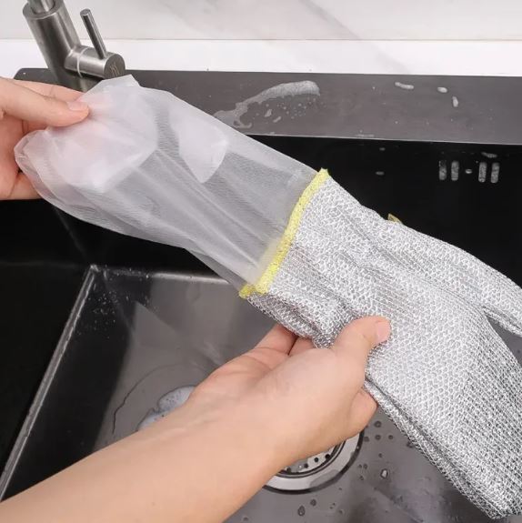 Steel Wire Dishwashing Gloves Anti-Scalding & Oil-Proof – 1 Pair