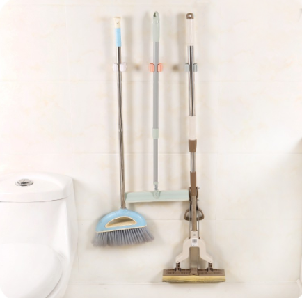 Wall Mounted Mop Holder Broom Hanger Clip Mop Hook Racks 3Pcs