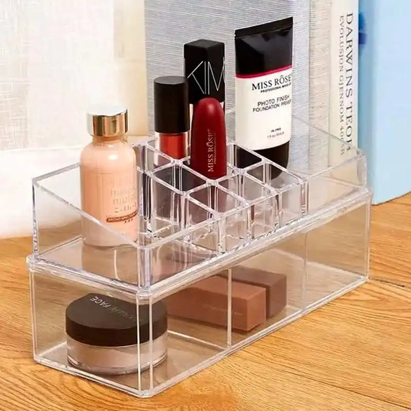 Acrylic Jewelry & Cosmetic Organizer – Dual Storage Box