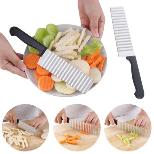 Stainless Steel Potato Wavy Cutter Vegetable Carrot Slicer Knife Kitchen Tools