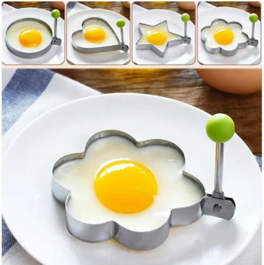 Stainless Steel Fried Egg & Pancake Mold Set 4 Shapes