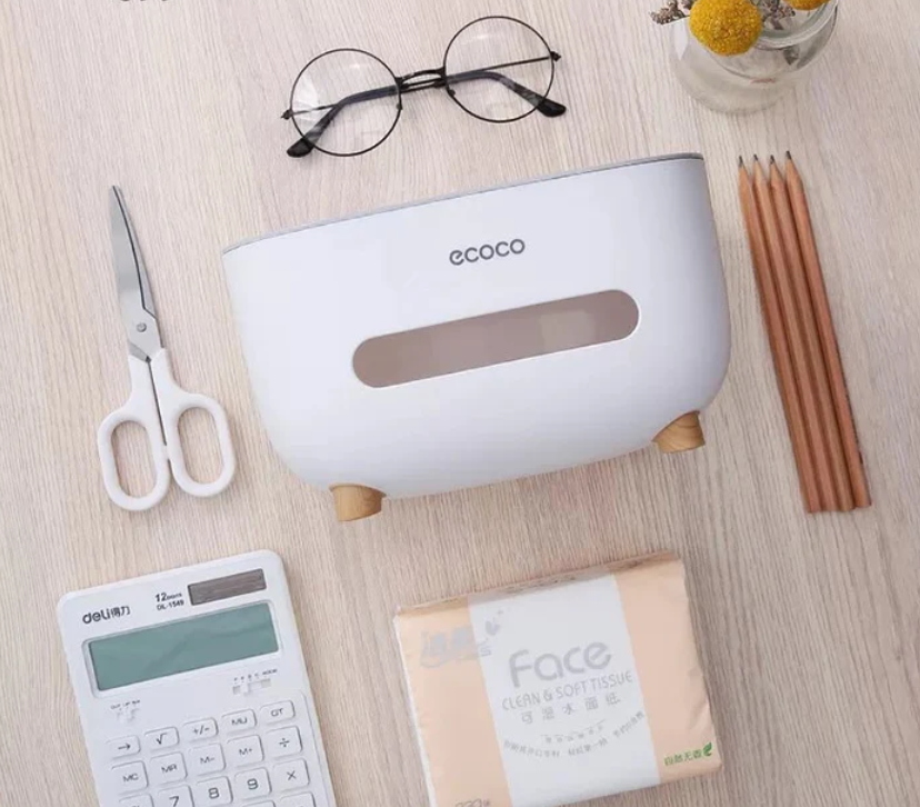 ECOCO Multifunctional Tissue Box with Napkin & Pen Holder