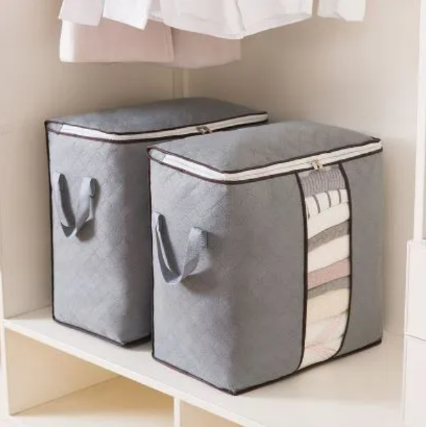 Foldable Cloth Storage Bag Portable Large Blanket Storage Box Cloth Organizer - 1Pc