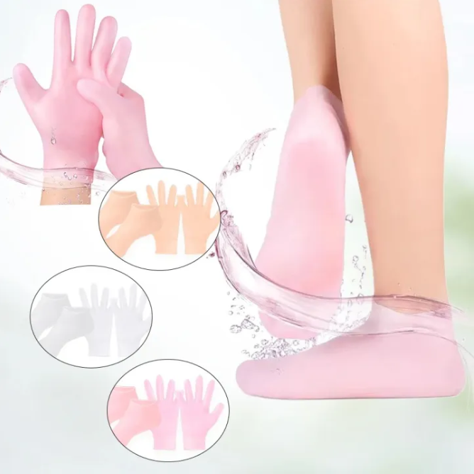 Pack of 2 Moisturizing Silicone Spa Gel Gloves & Socks