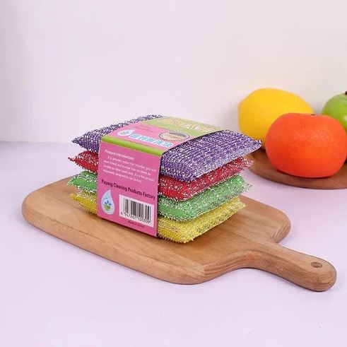 Double-Sided Dishwashing Sponge Non Scratch Cleaning Sponge Kitchen Tools - 4Pcs