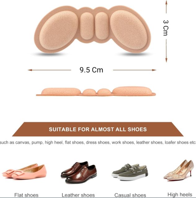 Heel Cushion Pads Pain Relief Anti-Wear Shoe Inserts - 1 Pair