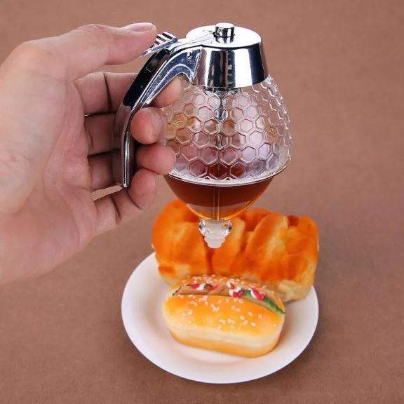 Portable Glass Honey Dispenser With Stand