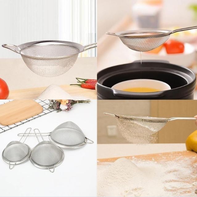 Stainless Steel Fine Mesh Tea Strainer Set of 3