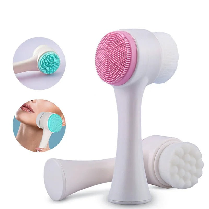 3D Silicone Face Massager Brush with Soft Bristles