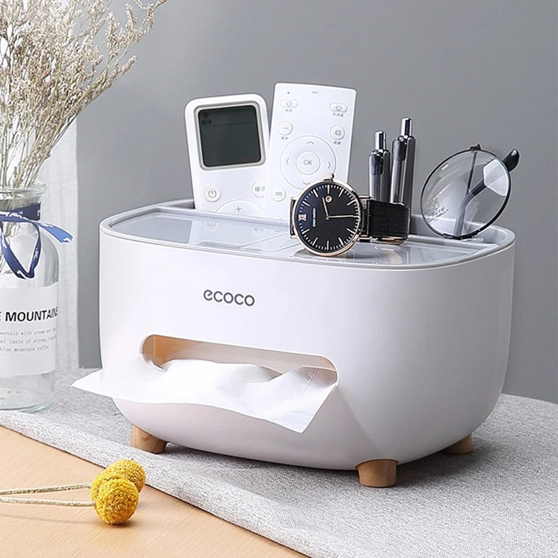 ECOCO Multifunctional Tissue Box with Napkin & Pen Holder