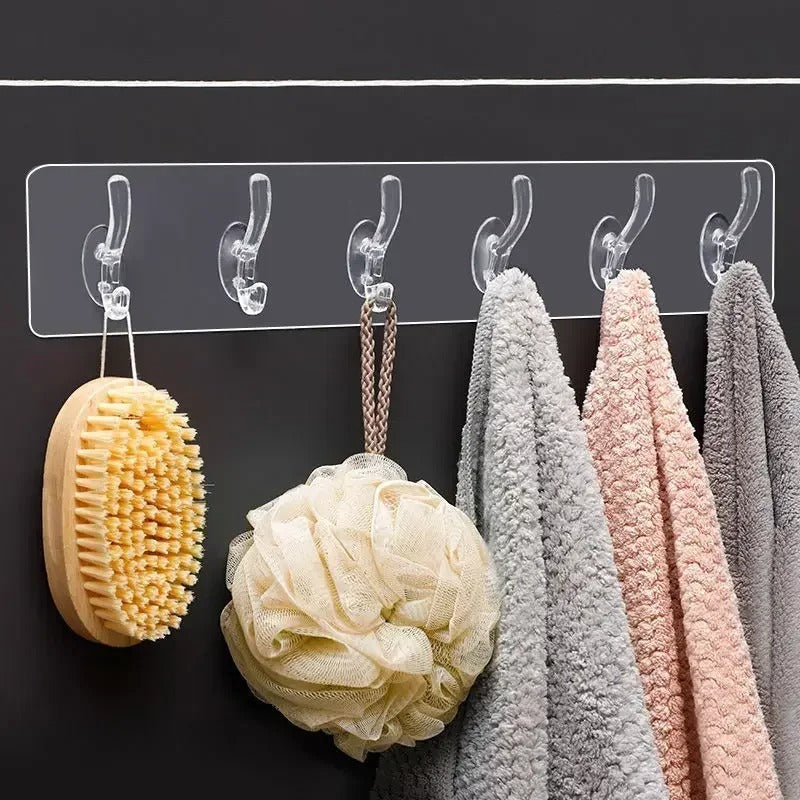 Multipurpose Strong Self Adhesive Transparent Wall Hooks