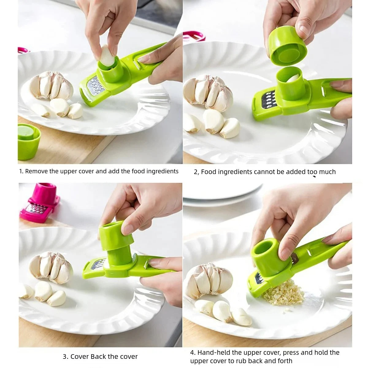 Garlic Ginger Grater & Crusher Hand Press Kitchen Tool