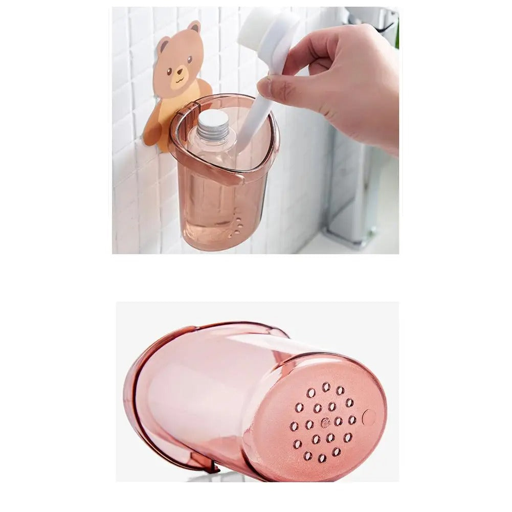 Cute Bear Wall-Mounted Toothbrush & Toothpaste Holder