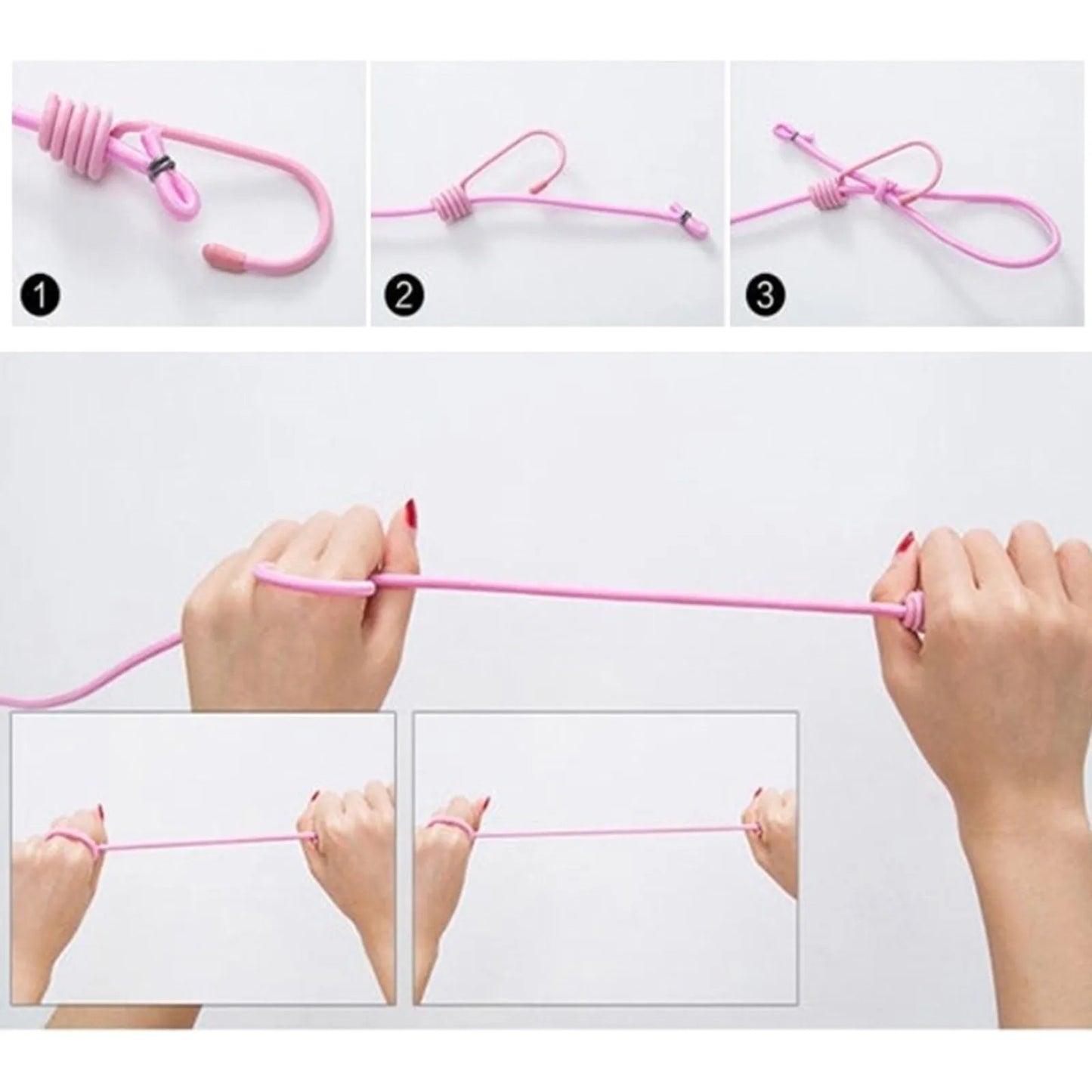 Adjustable Laundry Clothesline with 12 Clips Windproof Drying Rack 180cm to 360cm