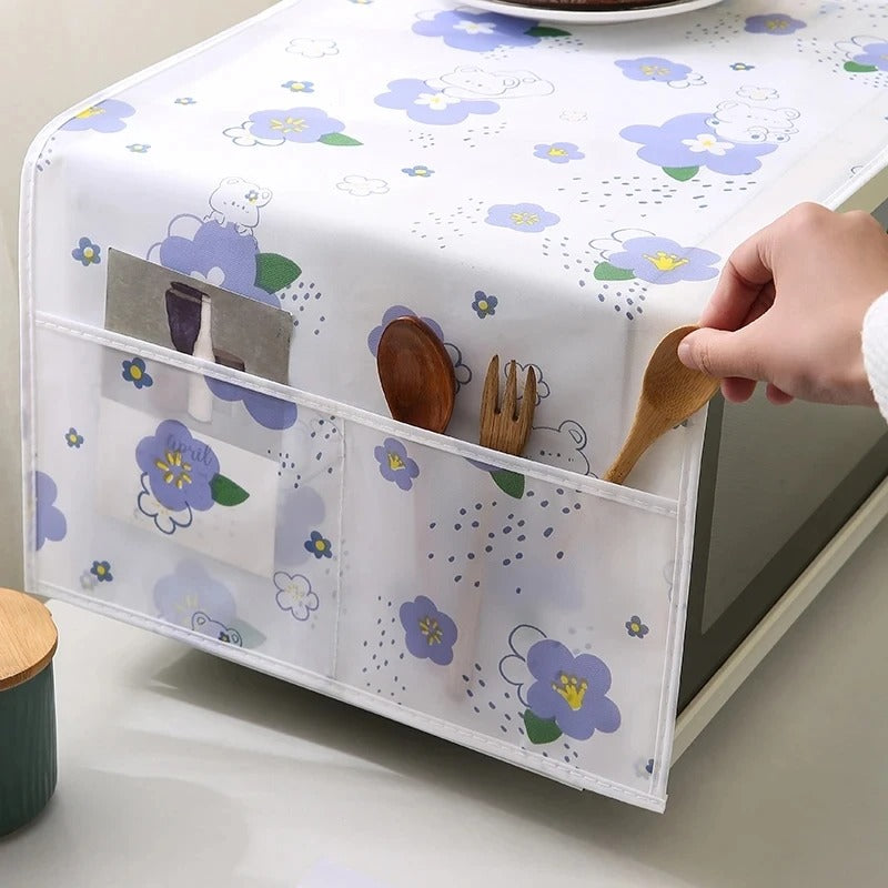 Imported Microwave Oven Dustproof Cover with Storage Pockets