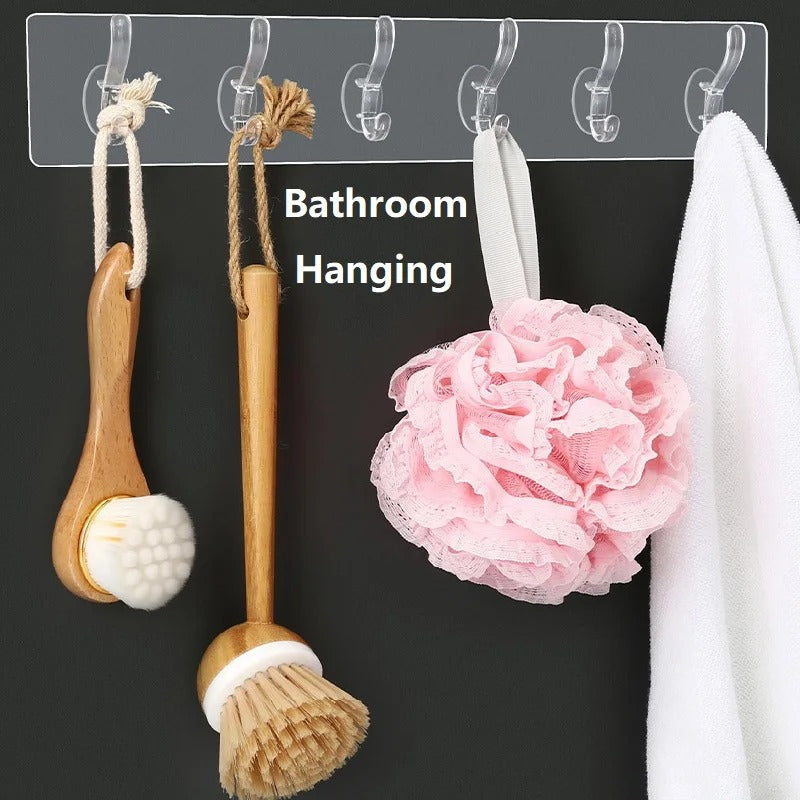 Multipurpose Strong Self Adhesive Transparent Wall Hooks