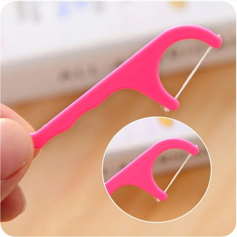 Toothpick Dental Floss Small Portable Teeth Stick Plastic Tooth Picks - 20Pcs
