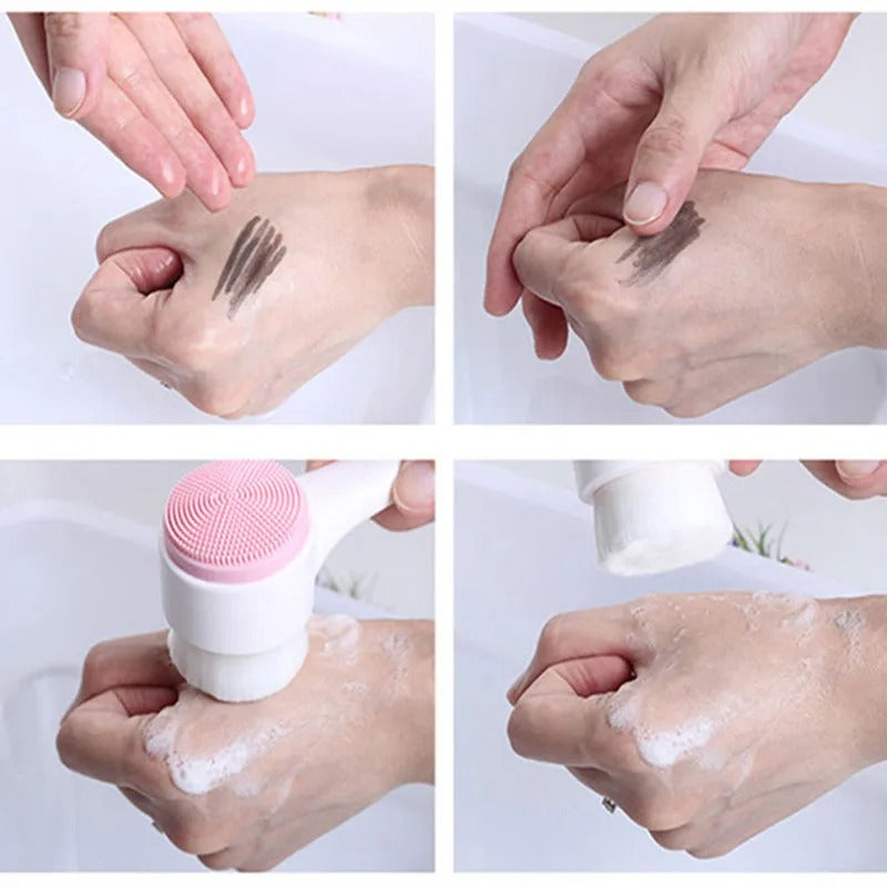 3D Silicone Face Massager Brush with Soft Bristles