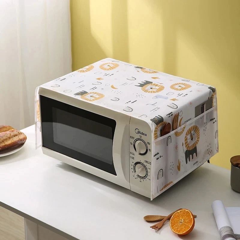 Imported Microwave Oven Dustproof Cover with Storage Pockets