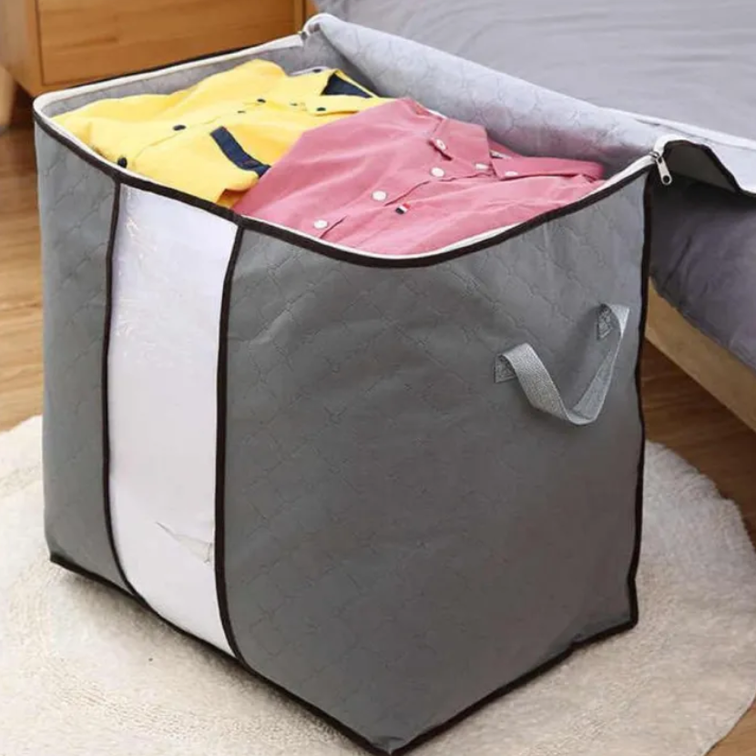 Foldable Cloth Storage Bag Portable Large Blanket Storage Box Cloth Organizer - 1Pc