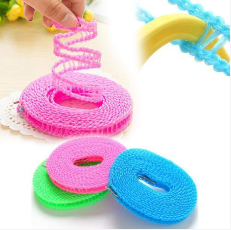 5m Windproof Anti-Slip Clothes Drying Rope with Hooks