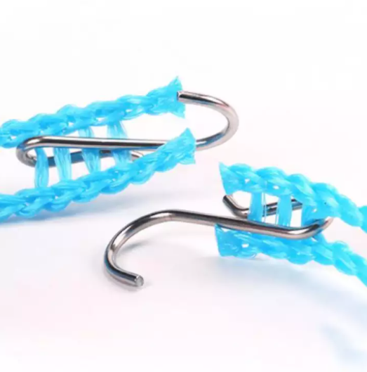 5m Windproof Anti-Slip Clothes Drying Rope with Hooks