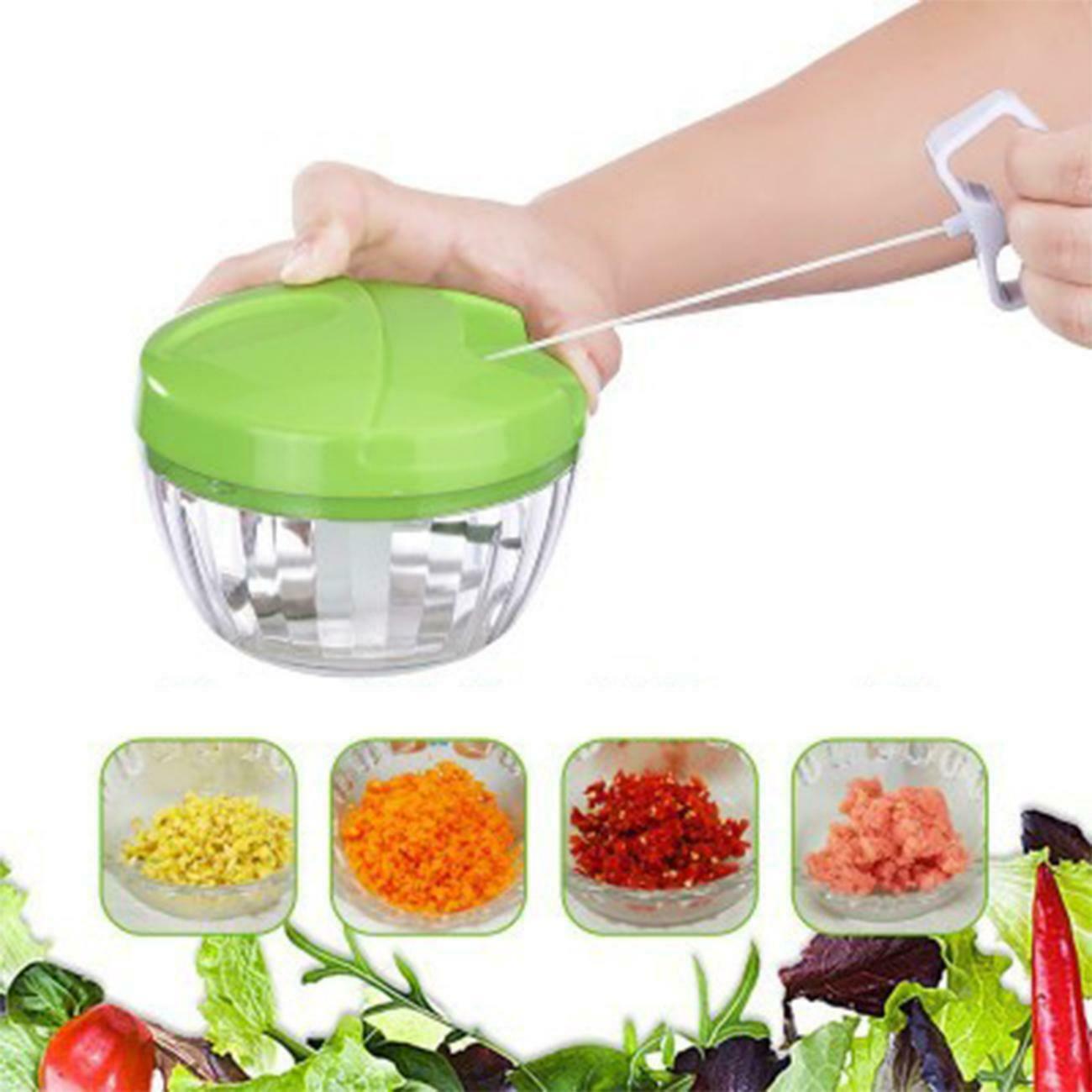 Quick Food Chopper Speedy Vegetable Cutter with Steel Blades
